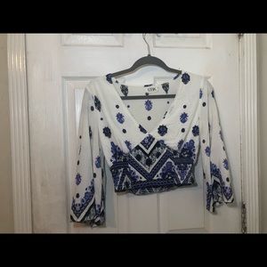 LF Paisley Printed Scrunch Crop Top